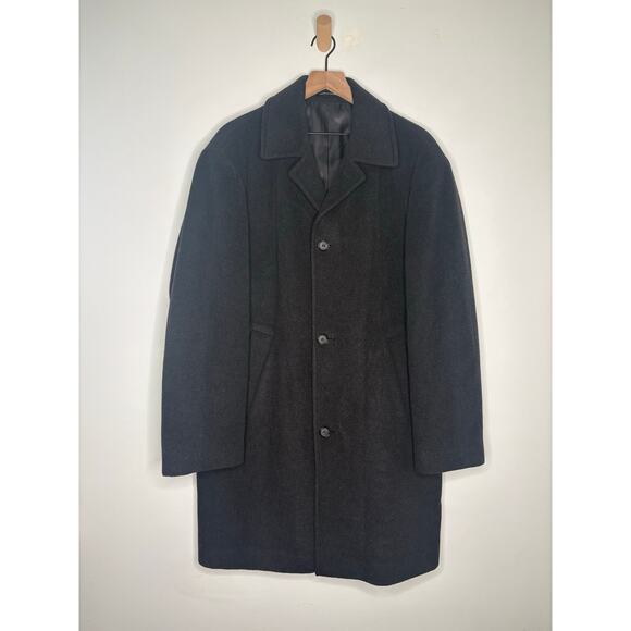 Lauren Ralph Lauren Wool Cashmere Pea Coat Mens 42 Long Charcoal Gray Jacket - Picture 1 of 12